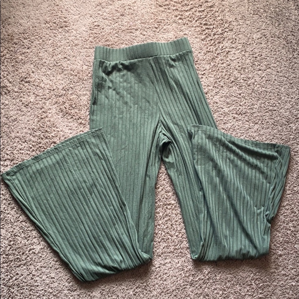 Green Flare Tights